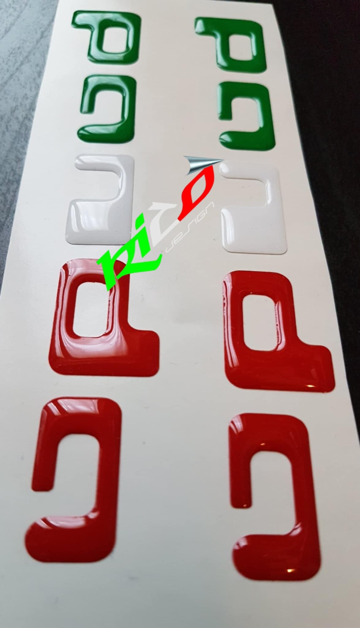 ADESIVO SCRITTA PANDA TRICOLOR