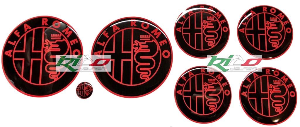 SET ADESIVI LOGHI ALFA ROMEO