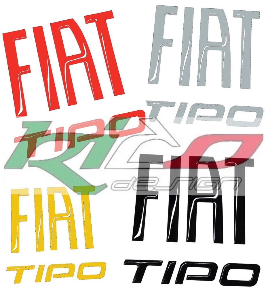 COPPIA ADESIVI LOGHI FIAT