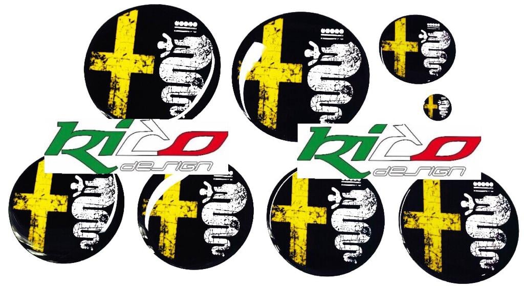 SET ADESIVI LOGHI ALFA ROMEO