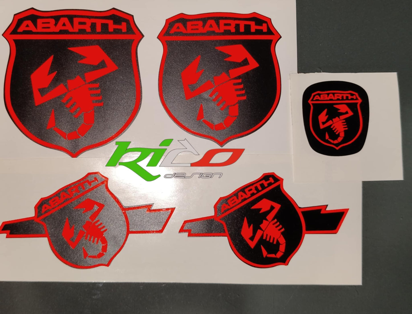 ADESIVI LOGHI ABARTH 500 595 695 REFLETTIVI