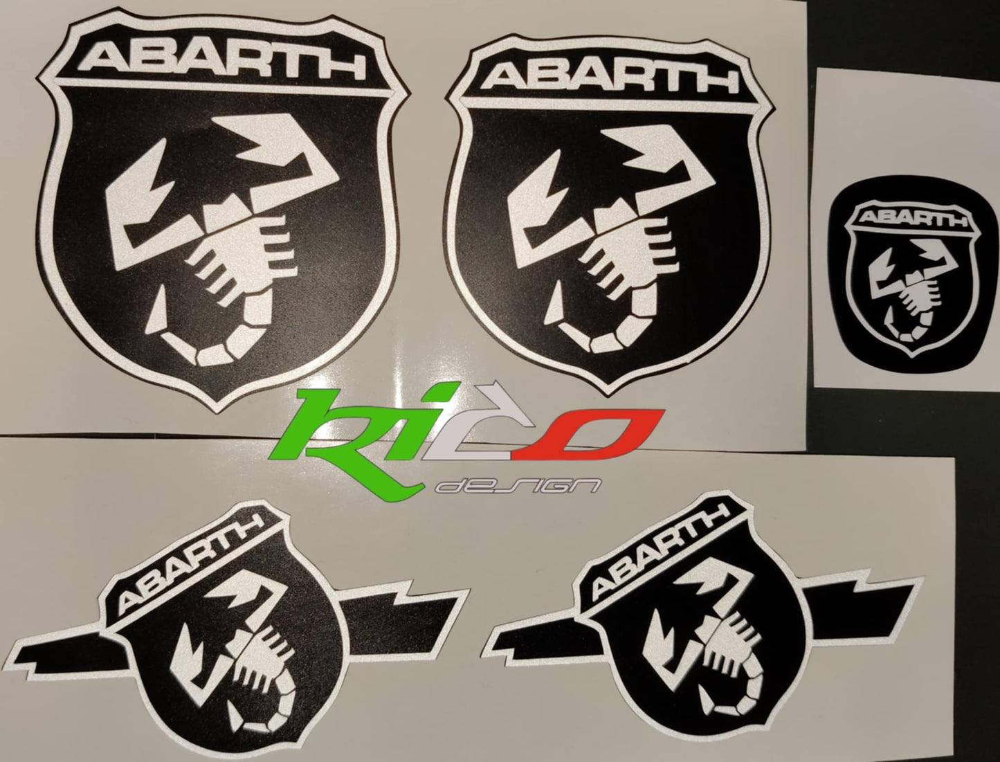 ADESIVI LOGHI ABARTH 500 595 695 REFLETTIVI