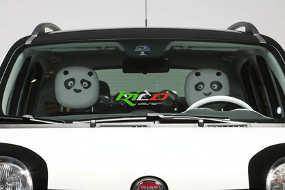 Adesivi Panda per Poggiatesta e Specchietti Auto | Set Completo