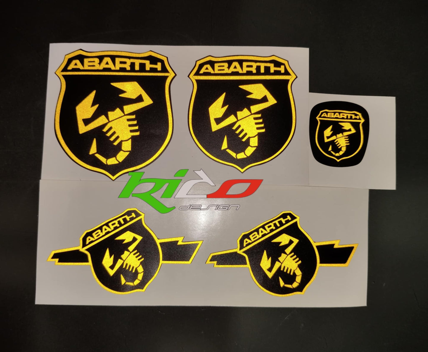 ADESIVI LOGHI ABARTH 500 595 695 REFLETTIVI