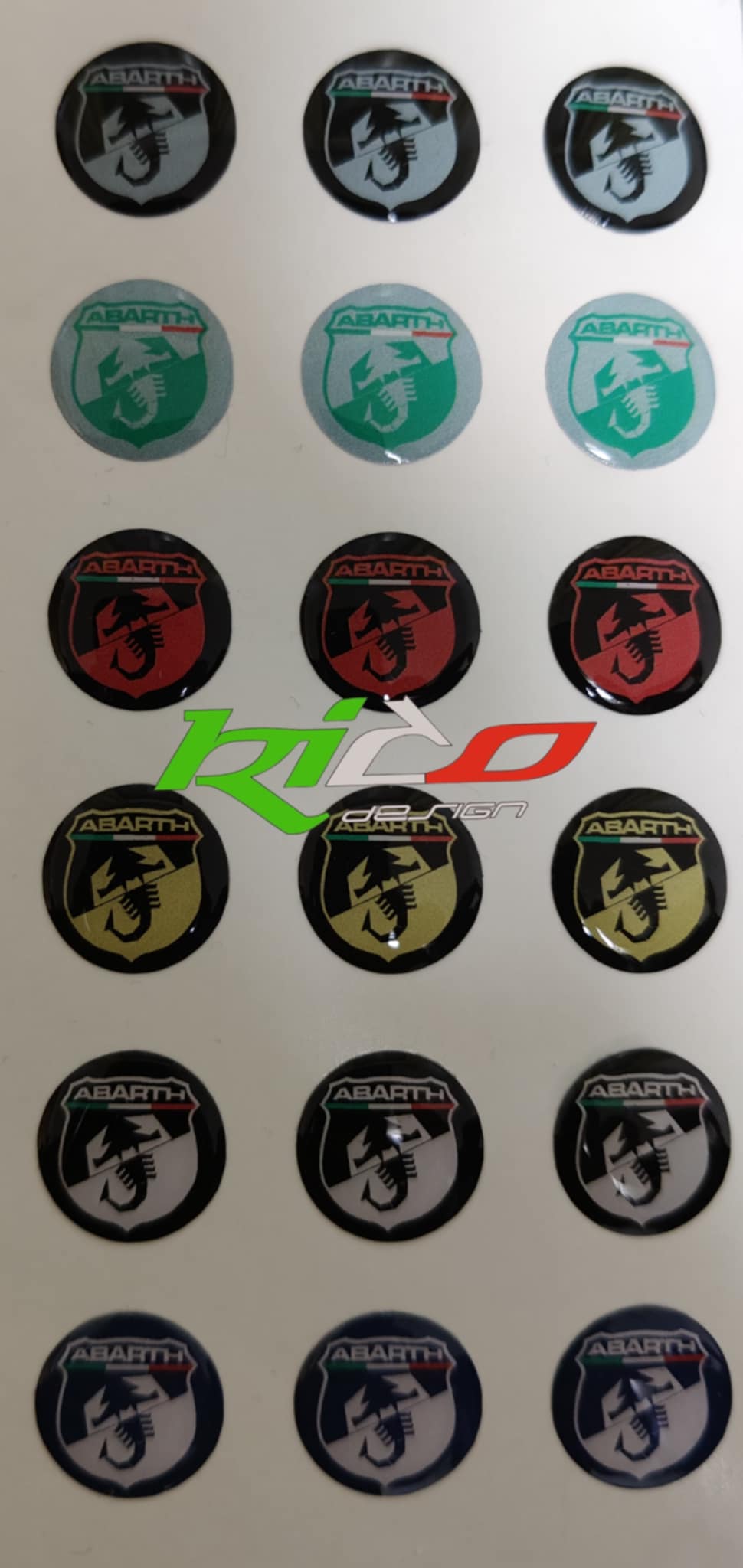 ADESIVI LOGHI ABARTH 500 595 695 REFLETTIVI