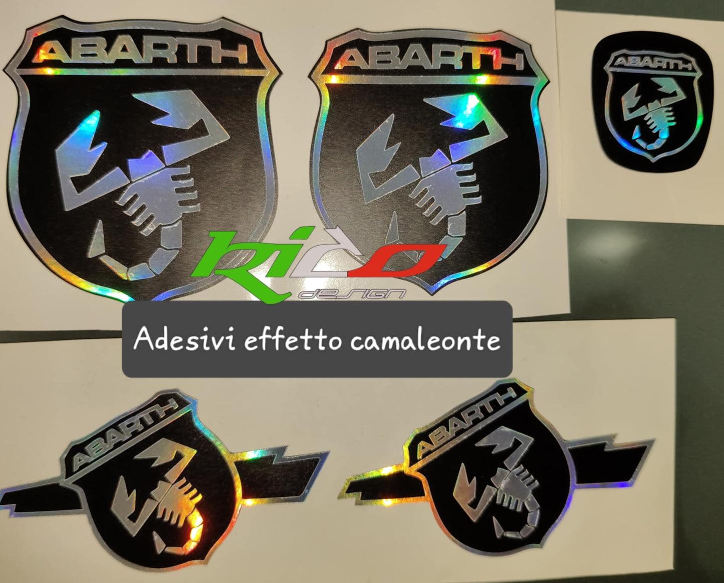 ADESIVI LOGHI ABARTH 500 595 695 REFLETTIVI