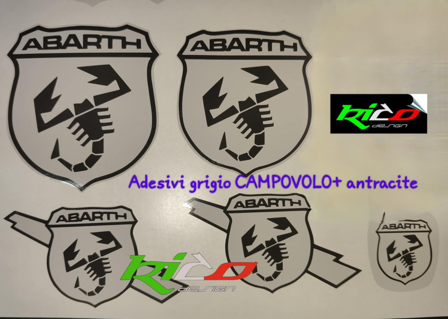 ADESIVI LOGHI ABARTH 500 595 695 REFLETTIVI