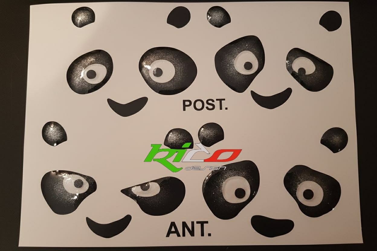 Adesivi Panda per Poggiatesta e Specchietti Auto | Set Completo