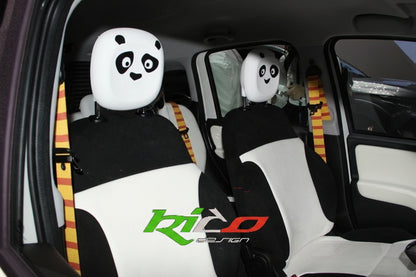 Adesivi Panda per Poggiatesta e Specchietti Auto | Set Completo