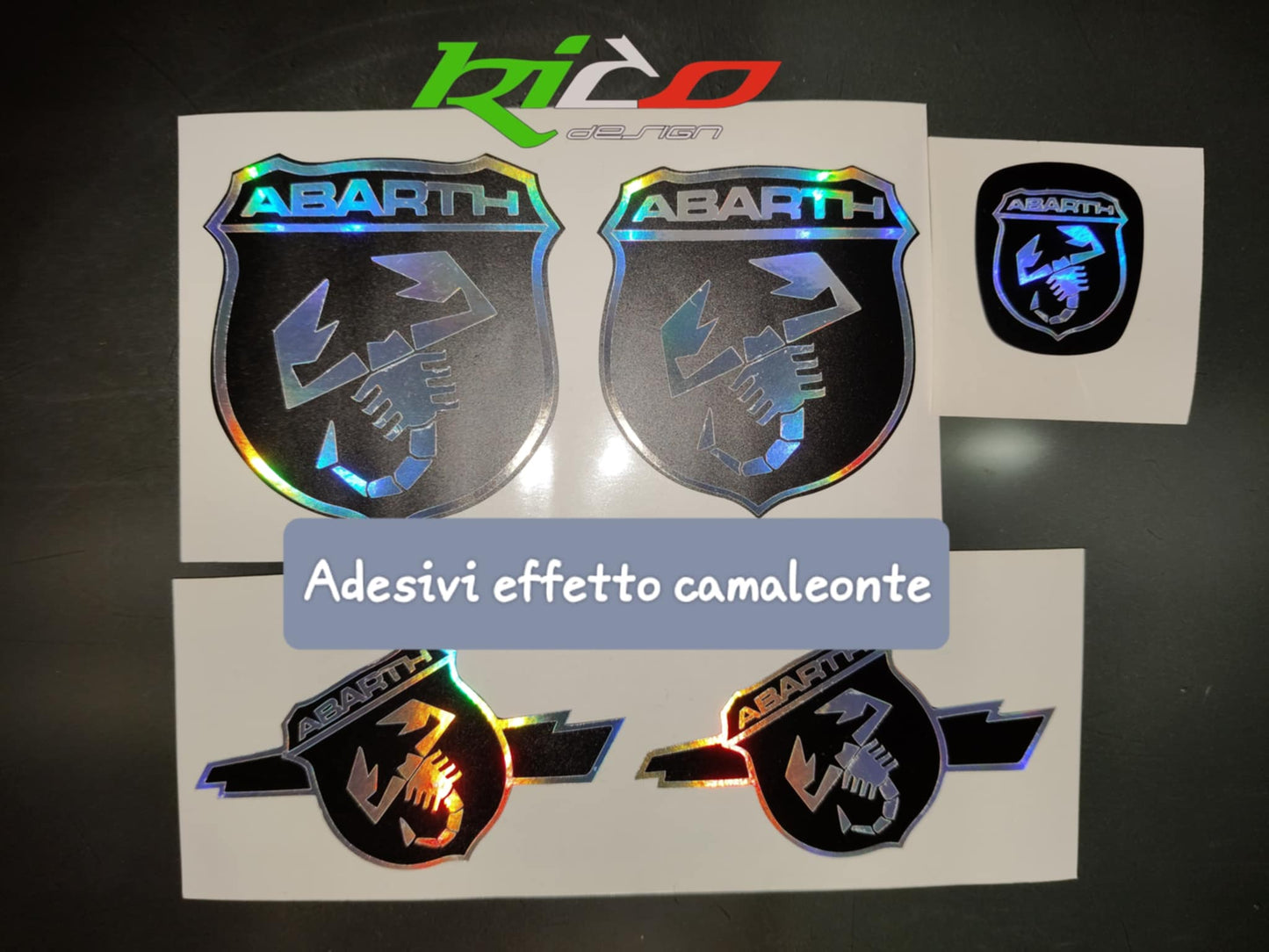 ADESIVI LOGHI ABARTH 500 595 695 REFLETTIVI